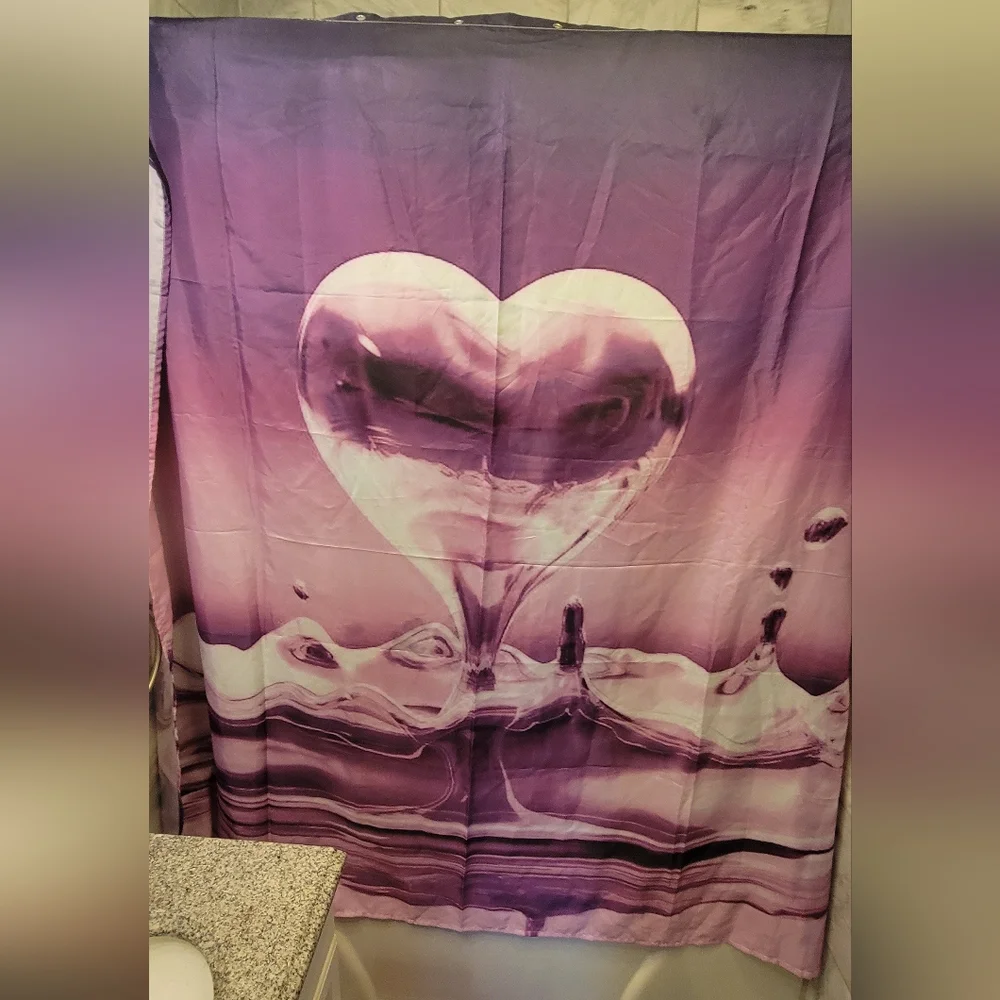 Purple/Pink Heart Shower Curtain